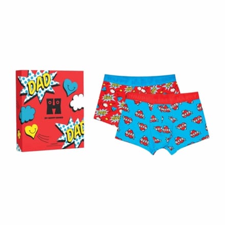 Happy Socks - 2-Pack Super Dad Short Boxers Gift Set - Heren - Ondergoed