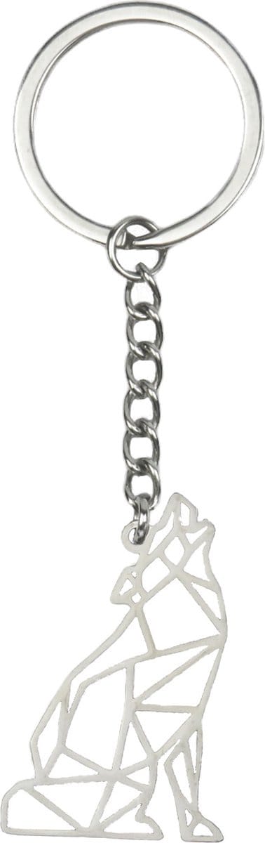 Sleutelhanger Patroon Metalen Sleutelhanger Geometrisch - Wolf