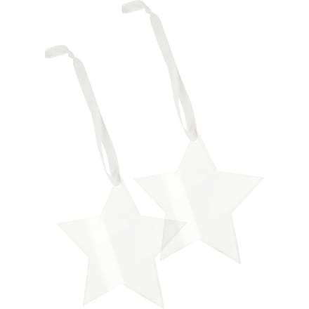 Acryl decoratieve hanger "Ster" met lint, set van 2