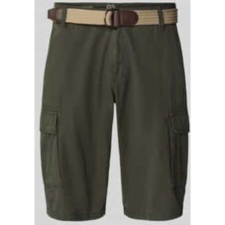 Korte regular fit cargobroek met riem