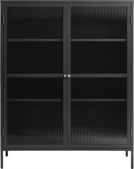 Nordic Home - Olan glazen vitrinekast - 140 cm - zwart