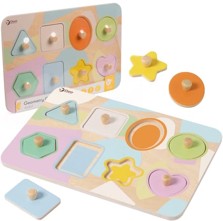 Classic World houten puzzel vormen educatief speelgoed 8 stukjes.