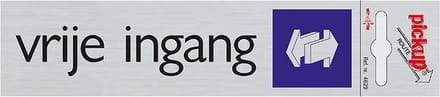 Pick-up bordje Vrije Ingang - Aluminium - 165 x 44 mm