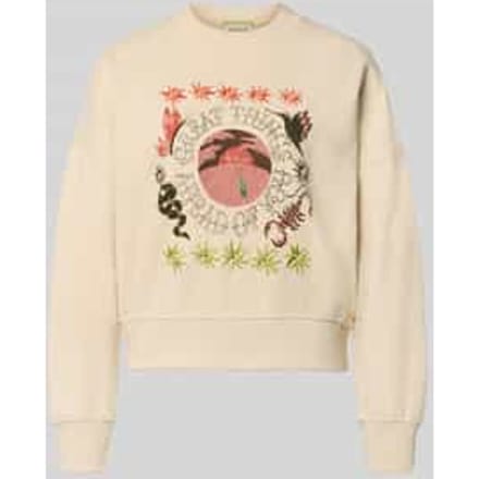 relaxed fit sweatshirt met bloemige stitching