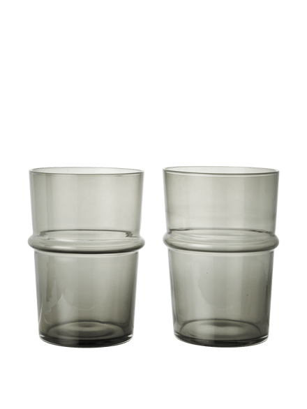 Ferm Living Boya hoge drinkglazen (set van 2) - fermLIVINGsmokedGrey