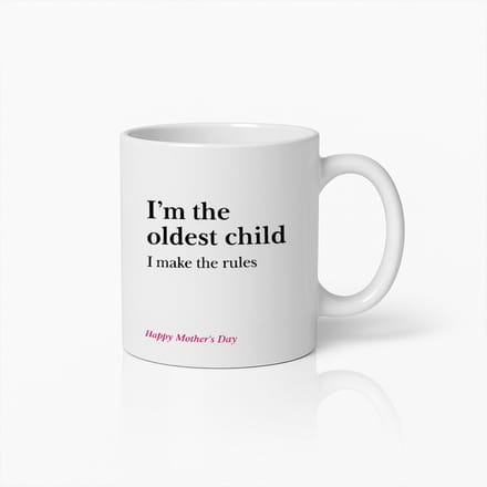 Grappige Mok 330ml – “Ik Ben het Oudste Kind Ik Maak de Regels” Moederdag Cadeau Koffiebeker