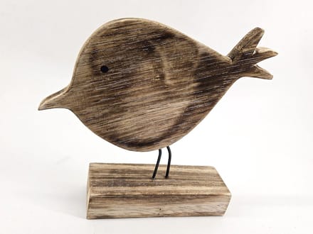 Vogel dik op blok 9x20cm natural