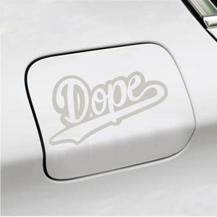 Bumpersticker - Dope - 10 X 18 - Zilver