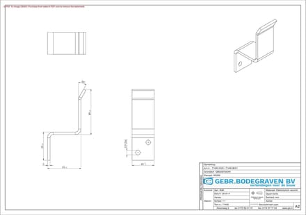 GB deurbalkhaak open vz max.55x75 44x5,5mm