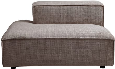Vente-unique Chaise longue links in taupe chenillestof RUZOLO