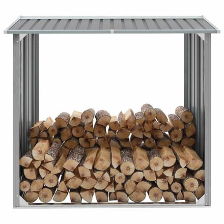 vidaXL - Haardhoutschuur - 172x91x154 - cm - gegalvaniseerd - staal - grijs