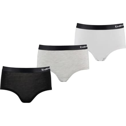 Apollo Meisjes Bamboe Hipster 3-Pack Zwart Grijs Wit - Maat  122/128