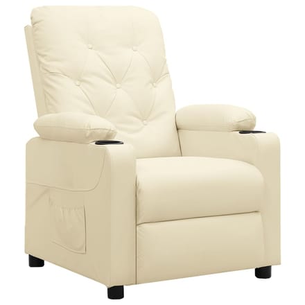 vidaXL - Fauteuil - verstelbaar - kunstleer - crèmekleurig