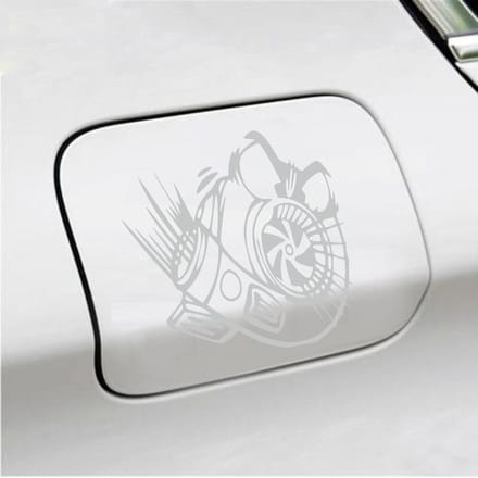 Bumpersticker - Turbo - 13 X 13 - Licht Grijs
