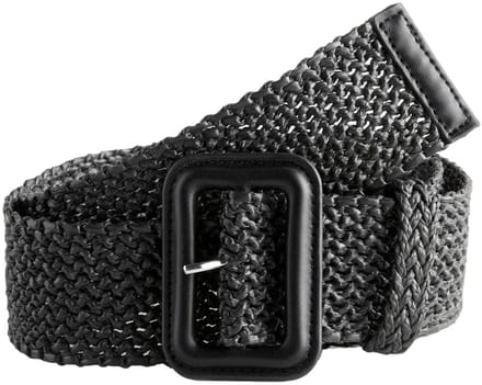 Next - Dames - Brede riem met raffia-effect - Zwart