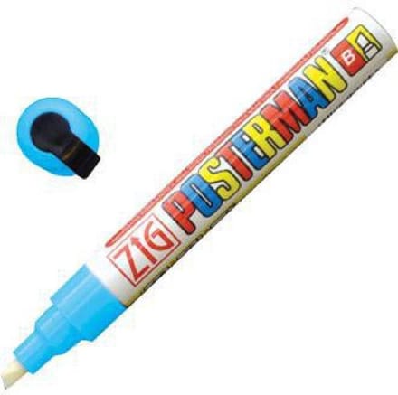 Securit Zig Posterman waterbestendige stift lichtblauw 6mm
