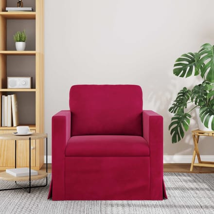 vidaXL - Bank - Wijnrood - 78 - x - 78 - x - 80 - cm - Fluweel