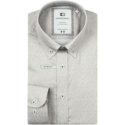 Giordano Overhemd Loretto Satin Stretch Micro Herringbone Camel / male