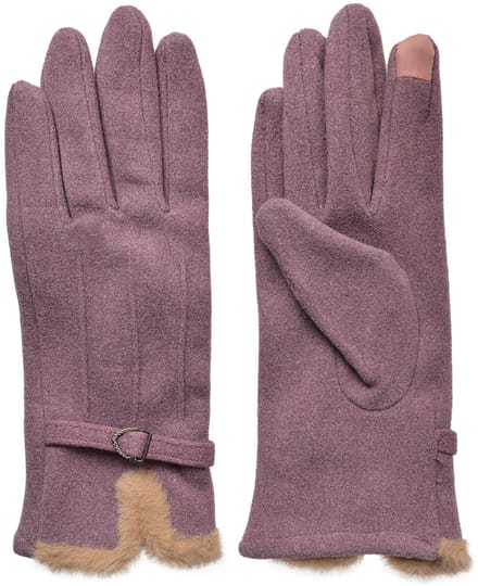 Clayre & Eef Handschoenen Winter 9x23 cm Paars Polyester