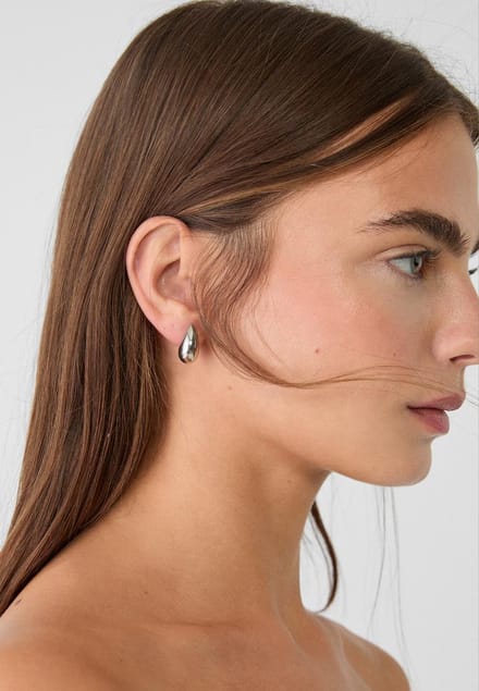 Stradivarius Set van 9 mini druppeloorbellen  Grijs OS
