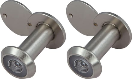 2x amig deurspion - messing - mat zilver - 160° zicht - voor deuren 35-60 mm
