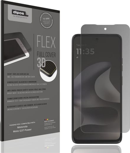 dipos FLEX – Matte Privacy Screenprotector geschikt voor Motorola Moto G37 Power | Volledige Schermbescherming | Case-Friendly