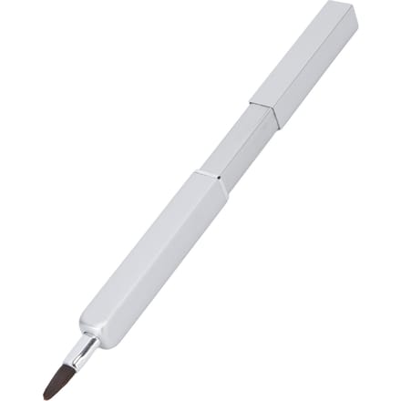 Draagbare intrekbare lip make-up kwast, lippenstift, lipgloss kwast, applicator, make-up tool, zilver zilver