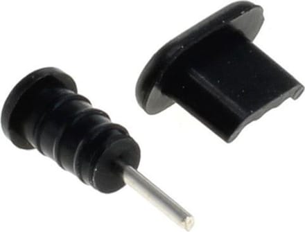Afsluit cover / Poortbeschermer voor USB Micro B en 3,5mm Jack poort / zwart