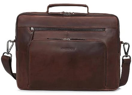 Laptoptas 15,6 inch leer voor dames en heren - Schoudertas en aktetas voor notebook