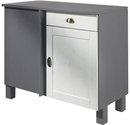 Toscana-Hoekkast - 1-deur 1-lade - Grijs Grenen