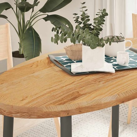 vidaXL - Tafelblad - 120x60x4 - cm - ovaal - massief - eikenhout - lichtbruin