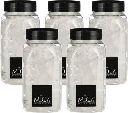 Mica Decorations decoratie steentjes - 5x - groot - 650 ml - 25-30 mm - transparant - siergrind