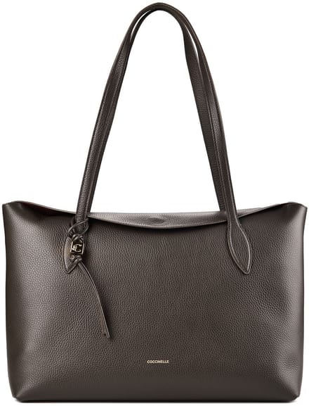 COCCINELLE Leren schoudertas Thess Handbag Grained Leather Fango donkergroen