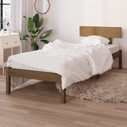 vidaXL - Bedframe - massief - grenenhout - honingbruin - 90x190 - cm
