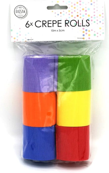6 Crêpe papier rollen 10m