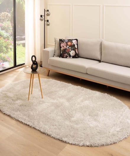 Velvet vloerkleed ovaal - Posh lichtzilver 120x180