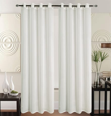 Kant en Klaar Vitrage Gordijn  - Met Ringen - 140x240 cm - Wit