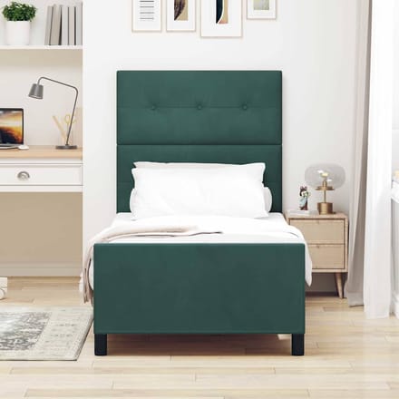 vidaXL - Boxspring - bed - met - hoofdeinde - Donkergroen - 100 - x - 200 - cm - Fluweel