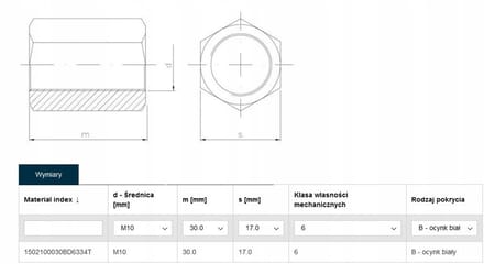 Verbindingsmoer M10 Verzinc - 1 stuk