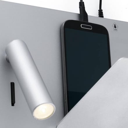 FARO BARCELONA Compacte LED wandlamp Suau met USB-lader