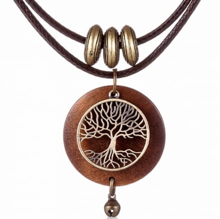 ketting- Frida - Bruin-Hout-Charme Bijoux