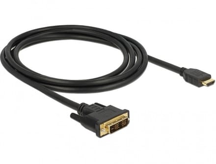 Premium DVI - HDMI kabel | DVI-D Single Link | verguld | zwart | 2 meter