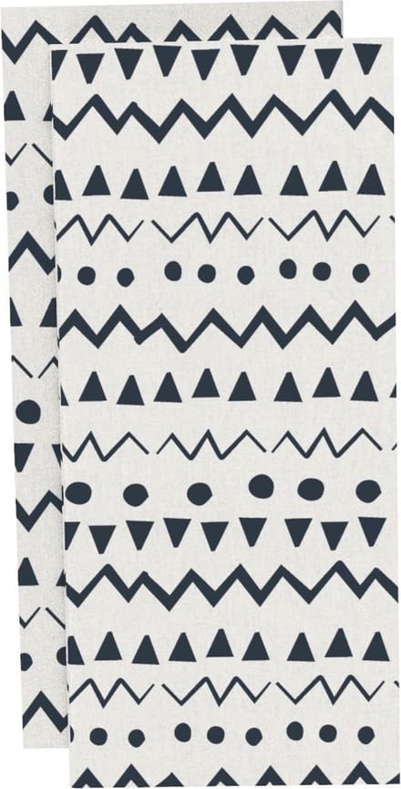Bee's Wax - Eco Friendly Vaatdoek Set van 2 Stuks Ethno - Bamboe - Wit -