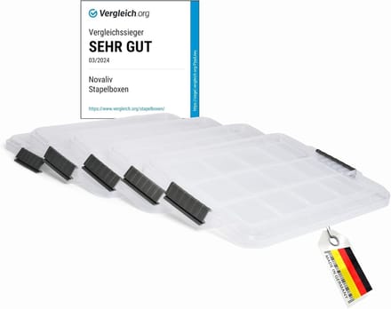 Novaliv 5x vervangingsdeksels 28-40 liter met clipsluiting 61x40 cm transparant