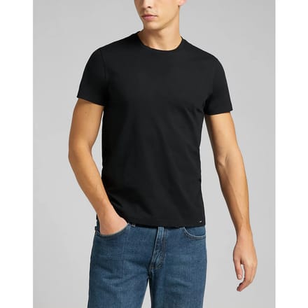 Lee 2 Units T-shirt Met Korte Mouwen Zwart 2XL / Regular Man
