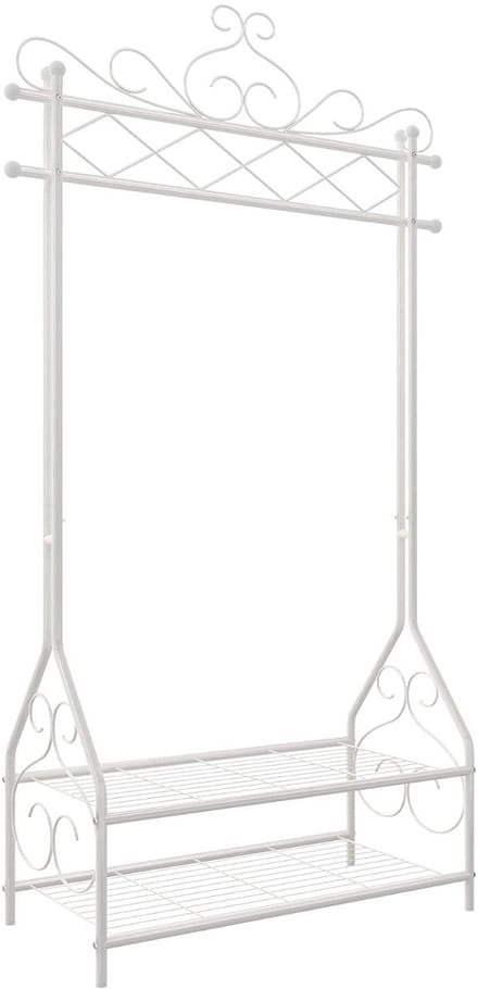 Hoppa! - Vintage kledingstandaard - wit - metaal - 92 x 173 x 41 cm (B x D x H)