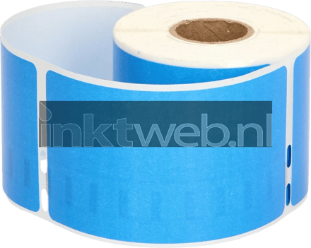 FLWR - Labels / Dymo 99014 Adreslabel groot / blauw / Geschikt voor Dymo