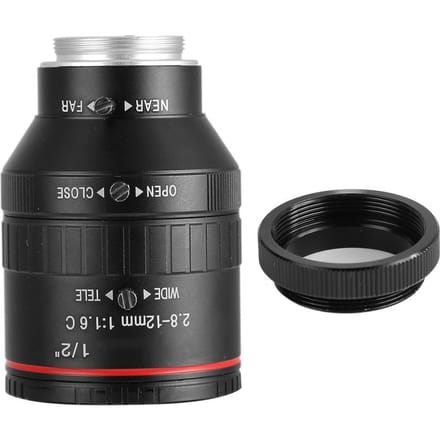 Objectif de caméra de sécurité 2,8-12 mm 3 MP 1/2 ouverture manuelle monture C CCTV gray