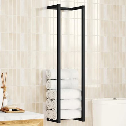 vidaXL - Handdoekenrek - 25x20x95 - cm - ijzer - zwart