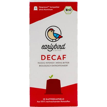 earlybird coffee Decaf Bio 10 capsules Nespresso® compatibel